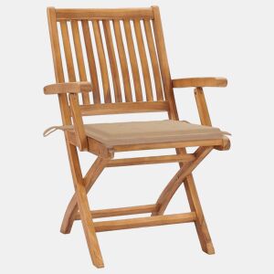 Cadeiras de jardim - Cadeiras de exterior dobráveis c almofadões 8 pcs teca maciça