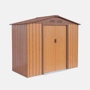 Abrigo de jardim com kit de ancoragem 2,71m², Houtland, Carvalho, 213x131x185 cm
