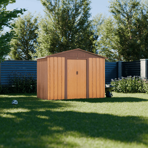 Abrigo de jardim com kit de ancoragem 2,71m², Houtland, Carvalho, 213x131x185 cm