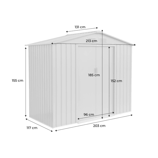 Abrigo de jardim com kit de ancoragem 2,71m², Houtland, Carvalho, 213x131x185 cm
