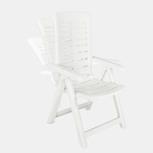 Cadeiras de jardim - Cadeiras de exterior reclináveis 4 pcs plástico branco