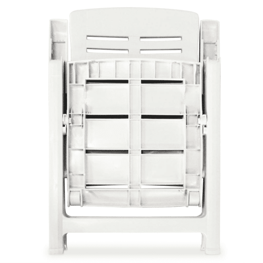Cadeiras de jardim - Cadeiras de exterior reclináveis 4 pcs plástico branco