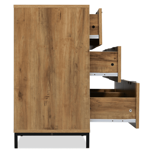 Cómoda 120x40x76 cm - 6 gavetas - Carvalho escuro Cómoda 120x40x76 cm - 6 gavetas - Carvalho escuro