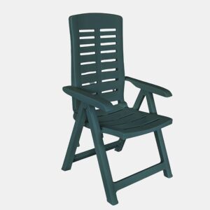 Cadeiras de jardim - Cadeiras de exterior reclináveis 4 pcs plástico verde