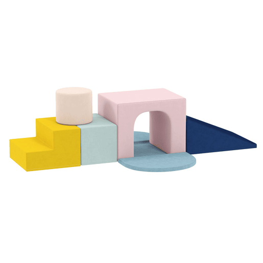 AIYAPLAY Conjunto de 8 Blocos de Espuma para Crianças Blocos de Psicomotricidade com Capas de Veludo Laváveis Conjunto de Escalada Interior para Escalar e Rastejar Multicor