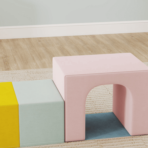 AIYAPLAY Conjunto de 8 Blocos de Espuma para Crianças Blocos de Psicomotricidade com Capas de Veludo Laváveis Conjunto de Escalada Interior para Escalar e Rastejar Multicor