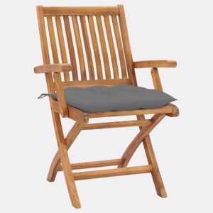 Cadeiras de jardim - Cadeiras de exterior dobráveis c almofadões 6 pcs teca maciça
