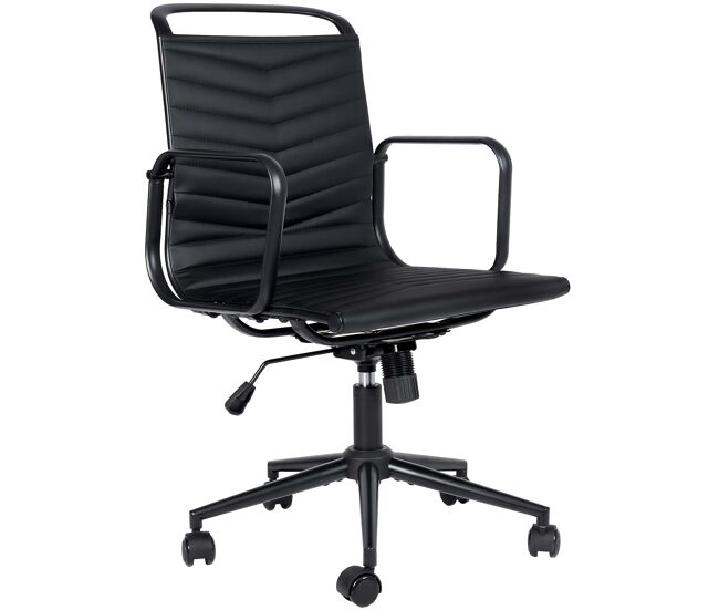 Silla de oficina Bakers de cuero sintético Simil cuero Negro 65X54X93 cm