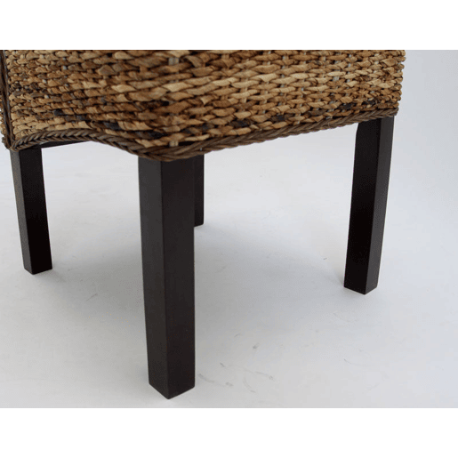 Conjunto de 2 cadeiras de jantar Bali em tecido escuro com estampa de banana e almofada com design rústico 04_0000198