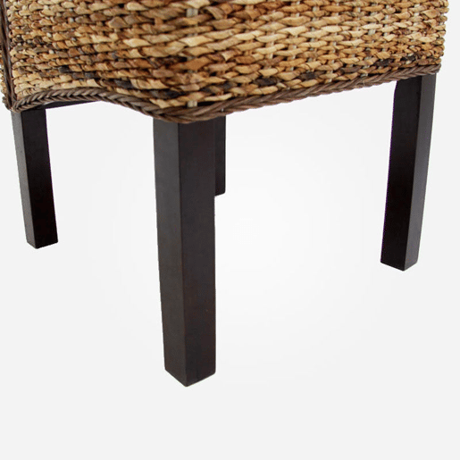 Conjunto de 2 cadeiras de jantar Bali em tecido escuro com estampa de banana e almofada com design rústico 04_0000198