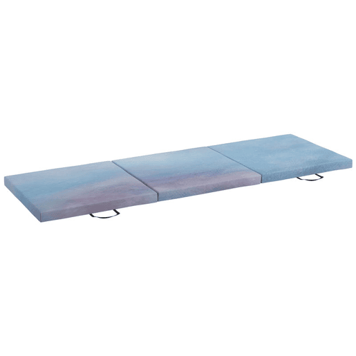 HOMCOM Tapete de Ginástica Dobrável com Espessura de 5 cm Tapete de Exercício 180x60x5 cm com Alças de Transporte Tapete para Yoga Aeróbica Artes Marciais Azul Degradê