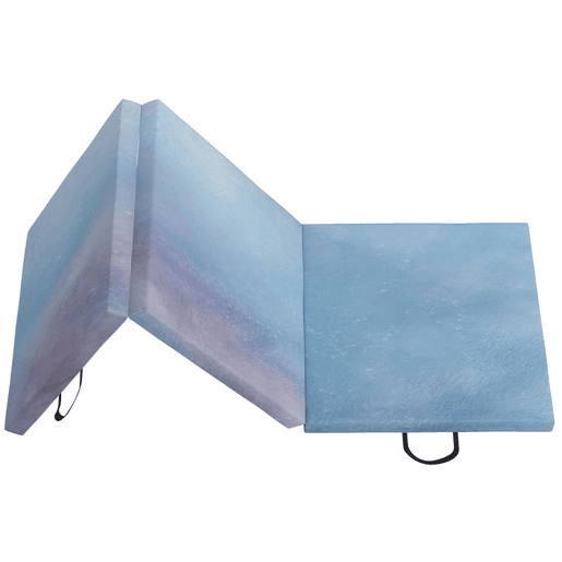 HOMCOM Tapete de Ginástica Dobrável com Espessura de 5 cm Tapete de Exercício 180x60x5 cm com Alças de Transporte Tapete para Yoga Aeróbica Artes Marciais Azul Degradê
