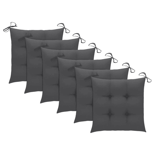 Cadeiras de jardim - Cadeiras de exterior dobráveis c almofadões 6 pcs teca maciça