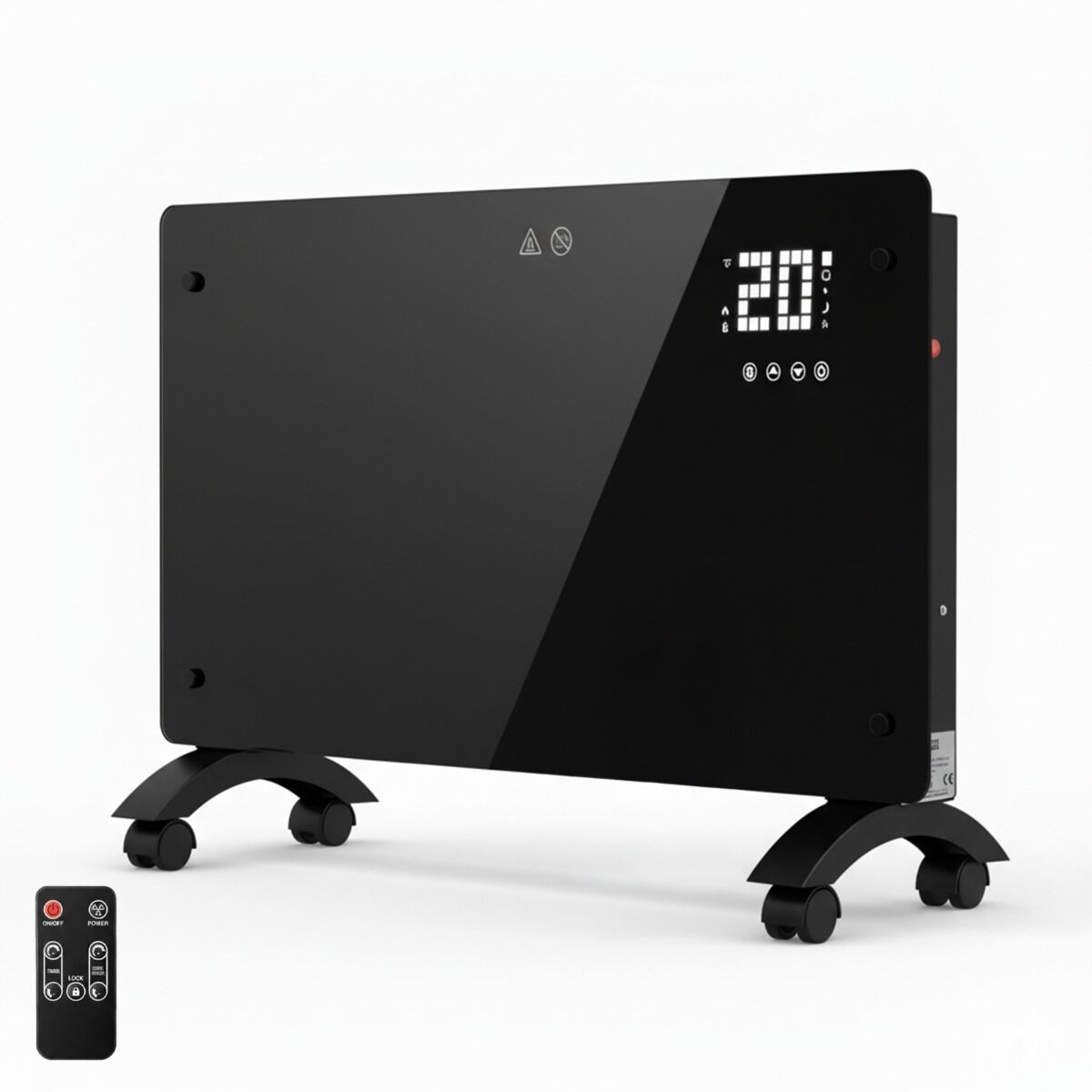 YOEVU - Emisor térmico cristal 2500W, temporizador, wifi