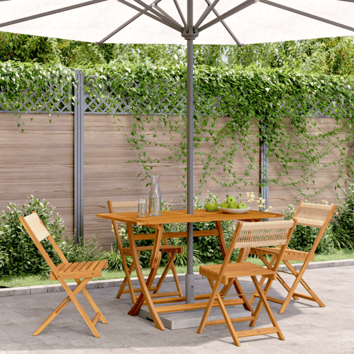 Cadeiras de jardim - Cadeiras de exterior dobráveis 4pcs madeira de acácia maciça bege