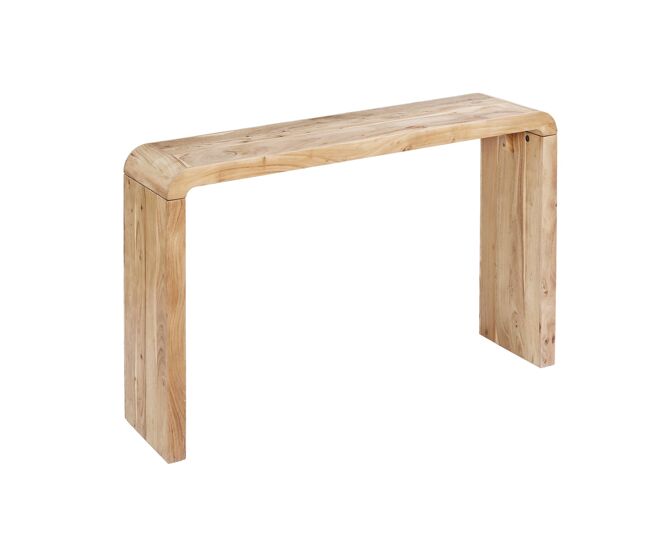 Consola exótica de madera de acacia, 120cm natural - 120x30x75 cm