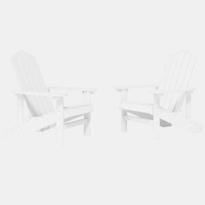 Lote de 8 Cadeiras de jardim Adirondack - Cadeiras de exterior PEAD branco