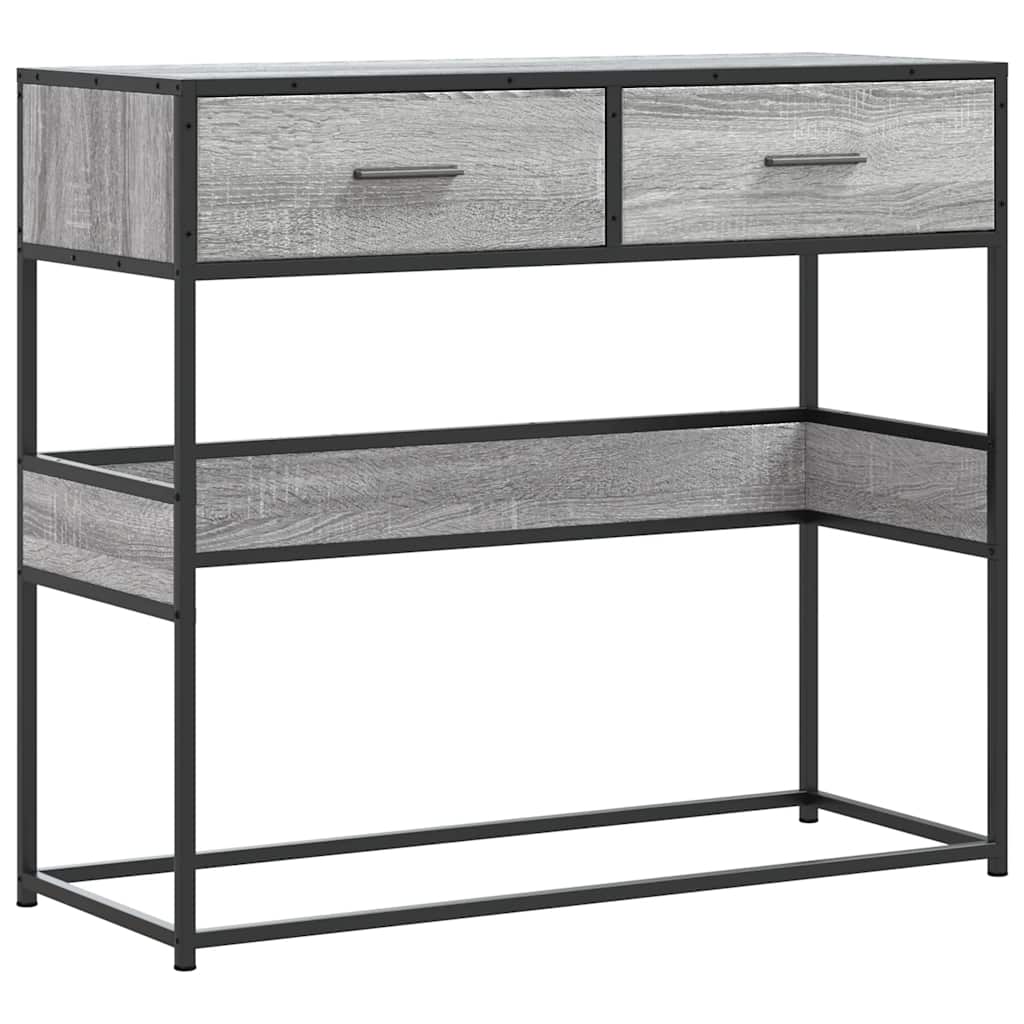 Mesa consola madera de ingeniería gris sonoma 90x35x80 cm