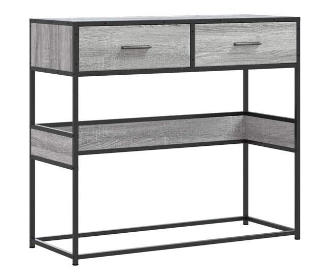 Mesa consola madera de ingeniería gris sonoma 90x35x80 cm