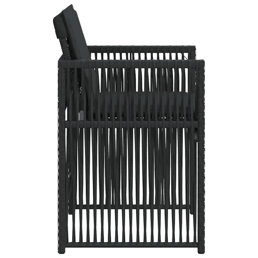 Cadeiras de jardim - Cadeiras de exterior com almofadões 4 pcs vime PE preto