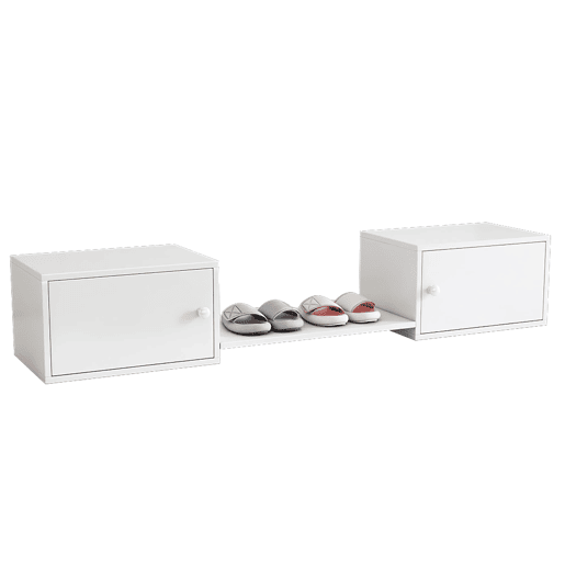 Sapateira - 189x40x34,5 cm - Móvel de entrada, banco para trocar sapatos, branco