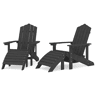 Lote de 2 Cadeiras jardim - Cadeiras exterior Adirondack c apoio de pés PEAD antracite