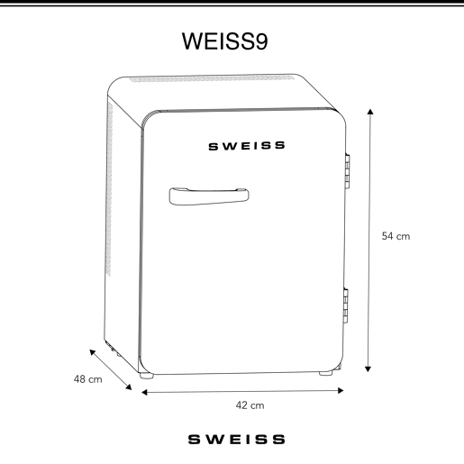 Minibar Vintage WEISS9 31L Preto Minibar Vintage WEISS9 31L Preto