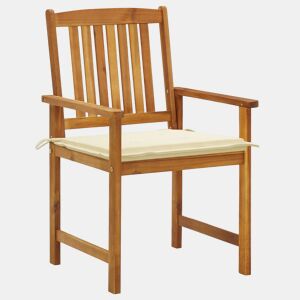 Cadeiras de jardim - Cadeiras de exterior com almofadões 6 pcs acácia maciça
