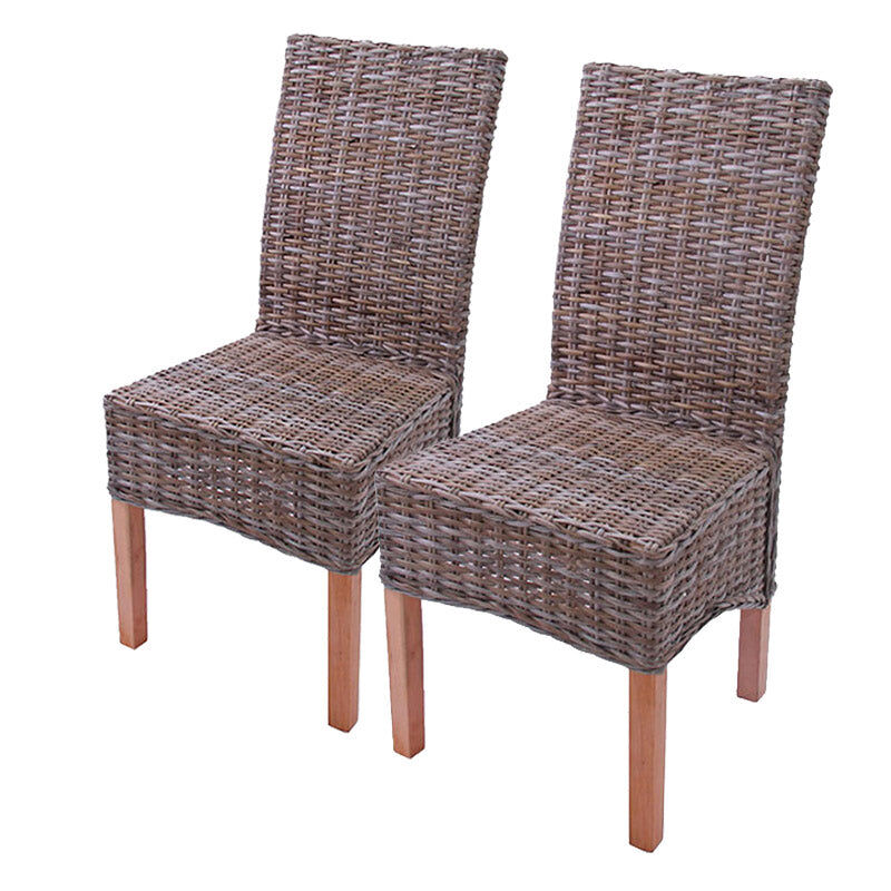 Juego de 2 sillas de comedor de ratán Kubu
