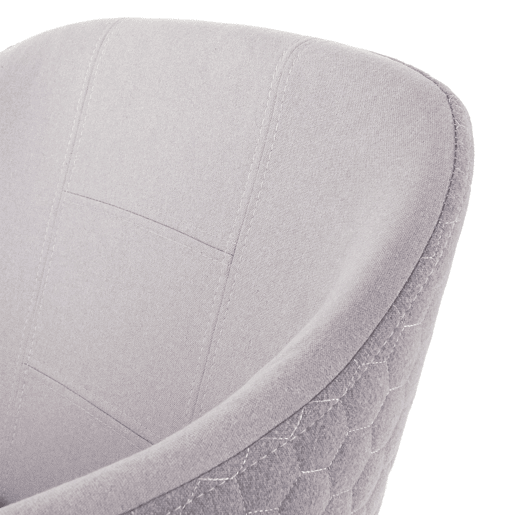 Conjunto de 6 cadeiras de jantar com design retrô com apoios de braço e costura decorativa em tecido cinza claro 04_0000807