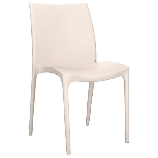 Lote de 2 Cadeiras de jardim - Cadeiras de exterior polipropileno 50x46x80 cm cor creme