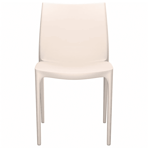 Lote de 2 Cadeiras de jardim - Cadeiras de exterior polipropileno 50x46x80 cm cor creme