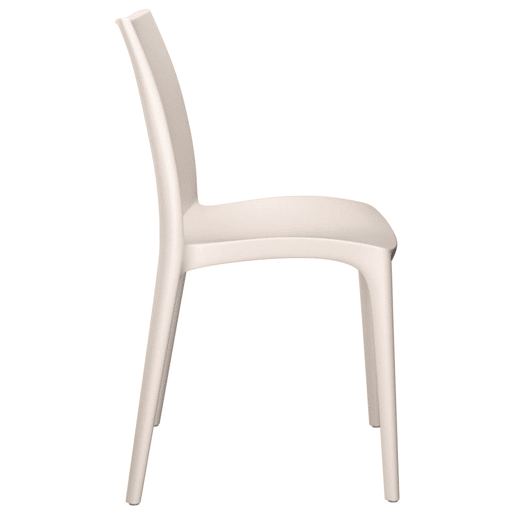 Lote de 2 Cadeiras de jardim - Cadeiras de exterior polipropileno 50x46x80 cm cor creme