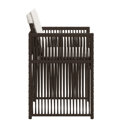 Cadeiras de jardim - Cadeiras de exterior com almofadões 4 pcs vime PE castanho