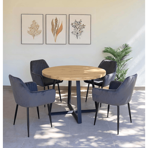 DUPI Cadeira de Jantar JAVEA, Poltrona Estofada em Camurça, Design Moderno, 58x58x86 cm (Pacote com 2 Unidades, Cinza)