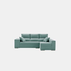 Chaise longue com pufe grande, verde-esmeralda turquesa, lado direito