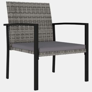 Cadeiras de jantar para jardim - Cadeiras de exterior 4 pcs vime PE cinzento