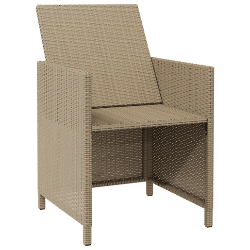 Cadeiras de jardim - Cadeiras de exterior com almofadões 4 pcs vime PE bege