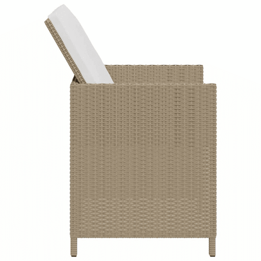 Cadeiras de jardim - Cadeiras de exterior com almofadões 4 pcs vime PE bege