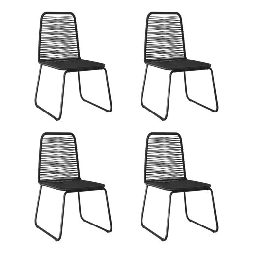 Cadeiras para jardim - Cadeiras exterior 4 pcs vime PE preto