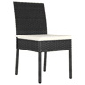 Cadeiras de jantar para jardim - Cadeiras de exterior 4 pcs vime PE preto