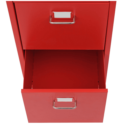 Armário de escritório em aço vermelho com gavetas sobre rodízios 8 gavetas 110x28x41cm 04_0004356