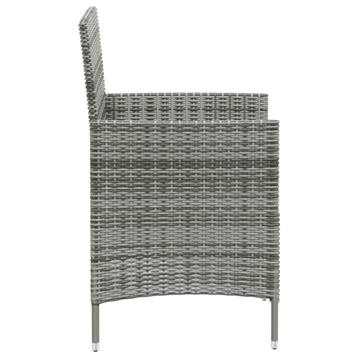 Cadeiras de jardim - Cadeiras de exterior c almofadões 4 pcs vime PE cinzento