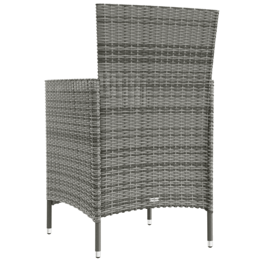 Cadeiras de jardim - Cadeiras de exterior c almofadões 4 pcs vime PE cinzento