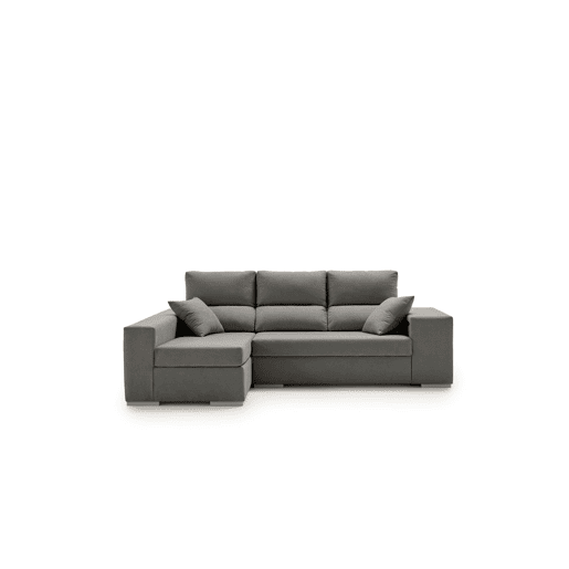 Chaise longue com pufe grande, cor Emerald Marengo, lado esquerdo.