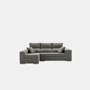 Chaise longue com pufe grande, cor Emerald Marengo, lado esquerdo.