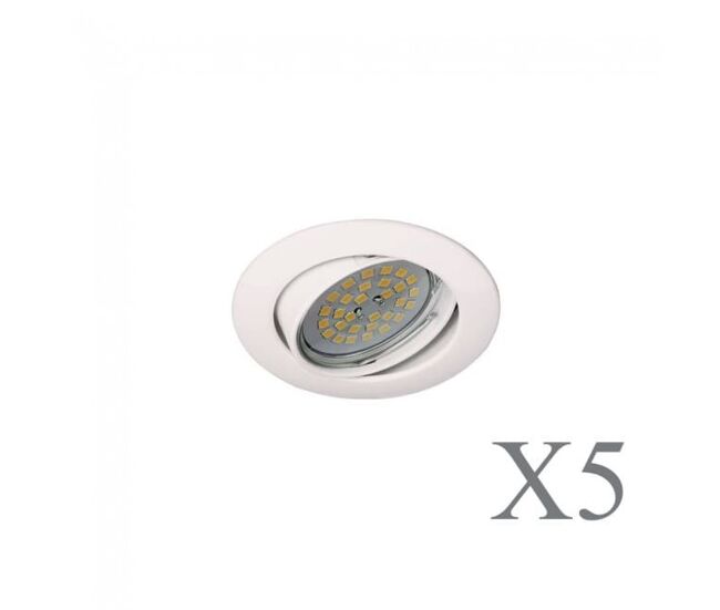 Pack 5 basic redondo blanco orientable