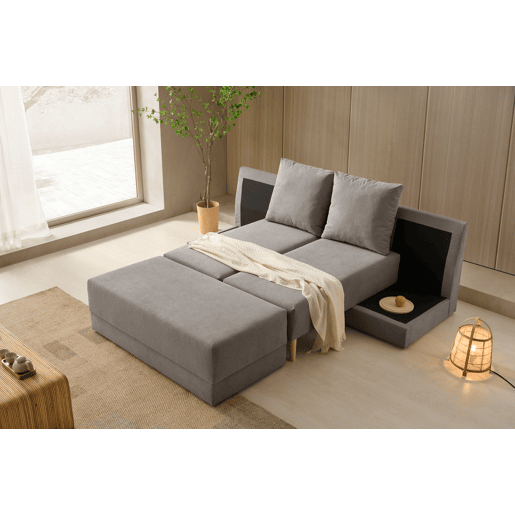 Chaise longue Signature, sofá-cama conversível cinza