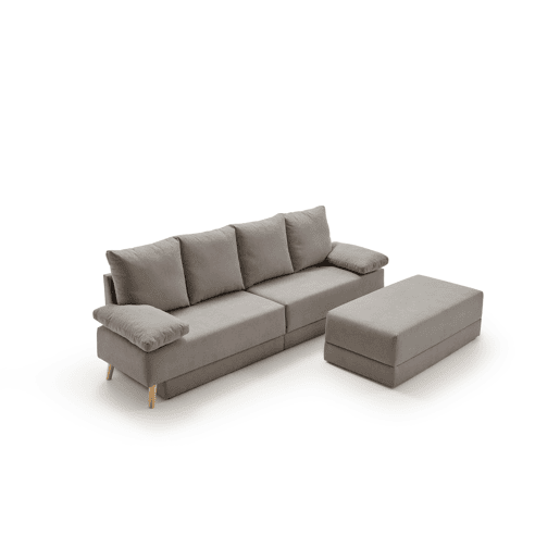 Chaise longue Signature, sofá-cama conversível cinza