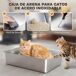 Arenero para Gato ABS, Acero Inoxidable PawHut Arenero para Gato ABS, Acero Inoxidable PawHut Gris